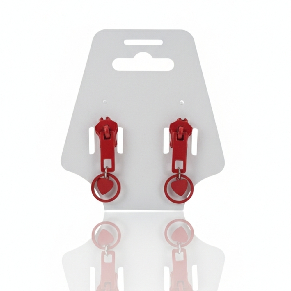 Red Zipper Earrings